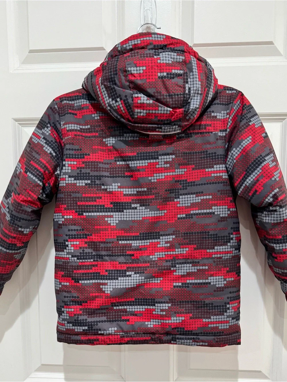 Columbia Boy’s Kids' Red Multicolored Insulated Puffer Hooded Jacket Coat Size X